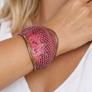Vintage Elodia Texas‎ Snakeskin Modernist cuff